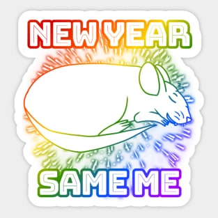 New Year, Same Me (Rainbow Version) Sticker